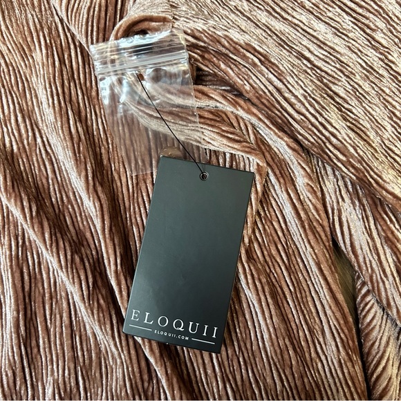 Eloquii Blush Velvet Textured Bell Flare Sleeve Mini Dress - Picture 13 of 13